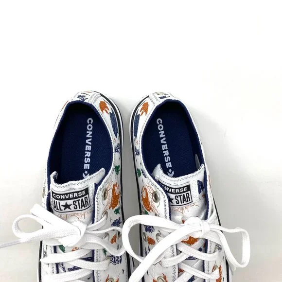 Converse Women's 672440F CTAS OX White Camping Themed Print Low Canvas Sneakers - Picture 7 of 10